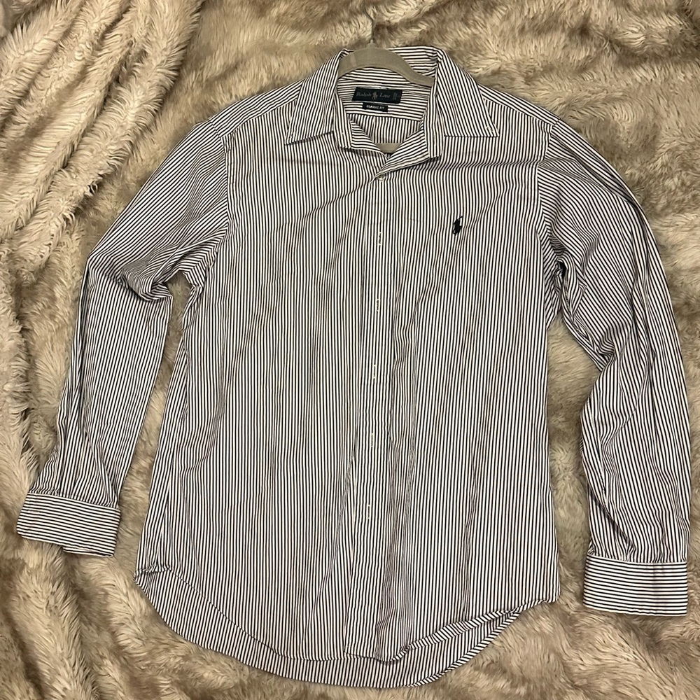 M Pinstripe Ralph Lauren Button Down